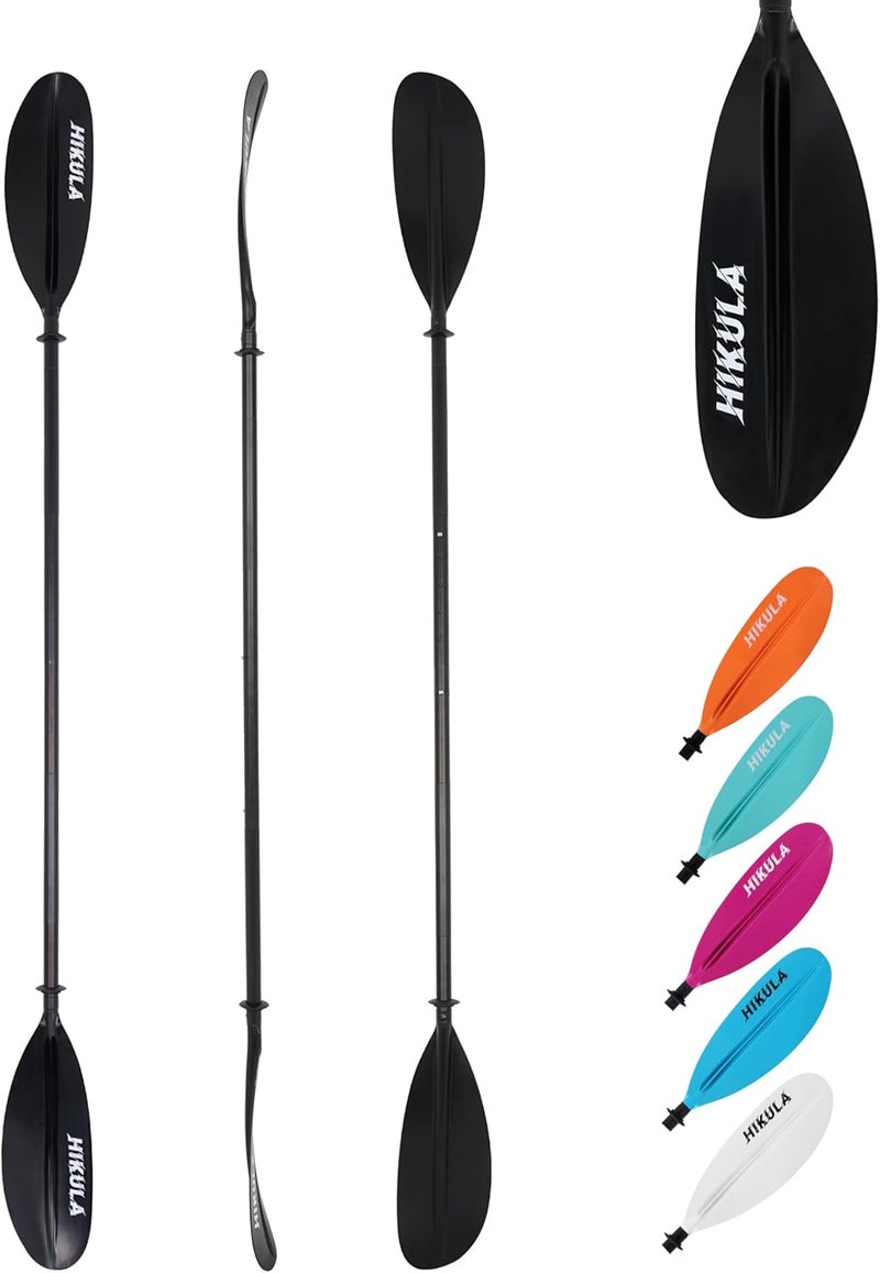HIKULA Kayak Paddles Aluminum Shaft Paddle with Nylon Blades, Floating Adjustable Kayaking Oars, 3 Piece, 220-240cm/86-94 Inches,Black/Rose/Teal - Image 1